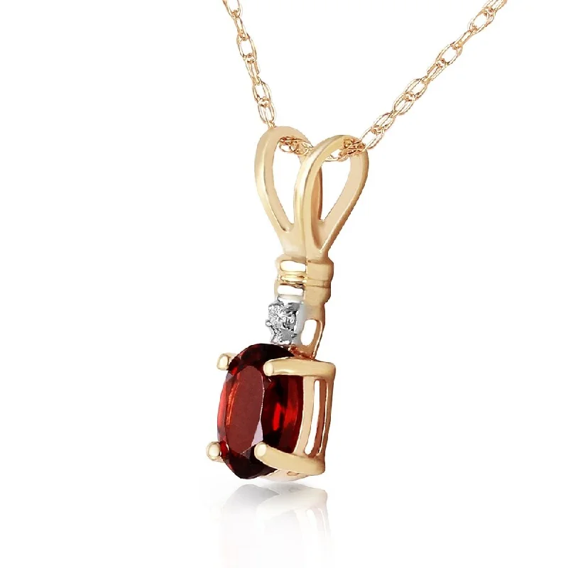 Loop knot necklaces-0.46 Carat 14K Solid Gold Simply Dramatic Garnet Diamond Necklace