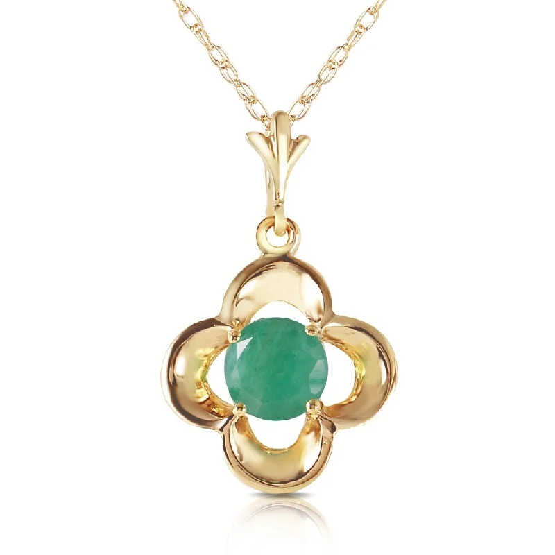 Spinel necklaces-0.55 Carat 14K Gold Everything Flows Emerald Necklace