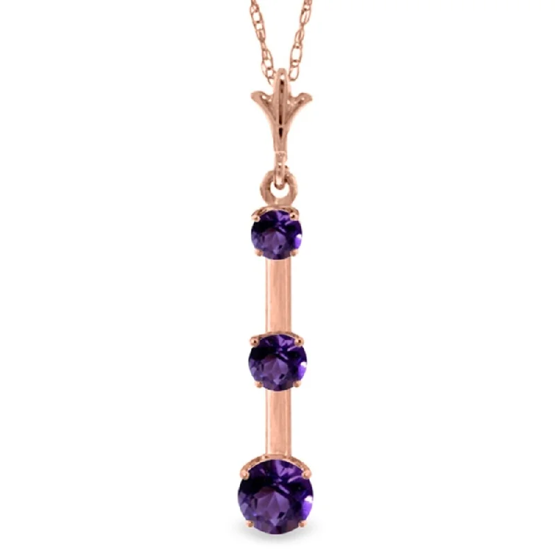 Vine braid necklaces-1.25 Carat 14K Rose Gold Generosity Amethyst Necklace