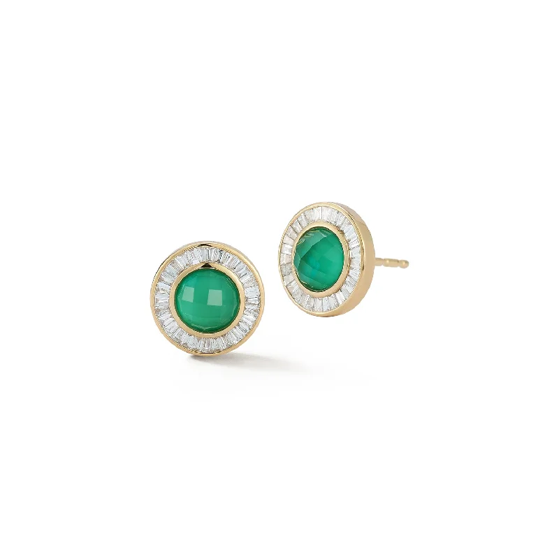 Polished gold earrings-Cosmos Studs - Jade