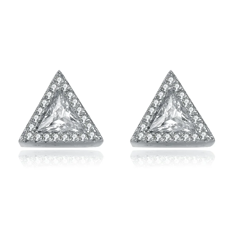 Java tile earrings-Déco Triangle Frame Stud Earrings