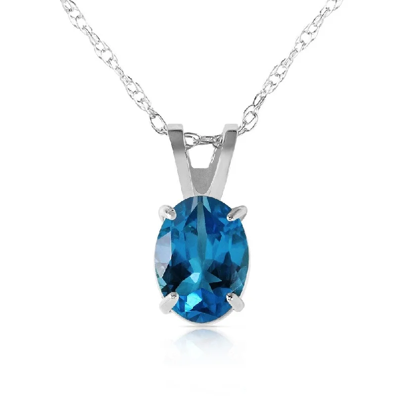 Linen cord necklaces-0.85 Carat 14K White Gold Life at Forty Blue Topaz Necklace