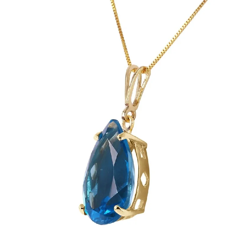 Wide bib necklaces-6.5 Carat 14K Solid Gold Joy Squad Blue Topaz Necklace