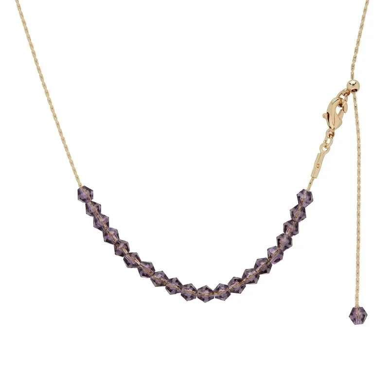 Chic art necklaces-Victoria Townsend Gold Plated Lavender Crystal Adjustable Necklace