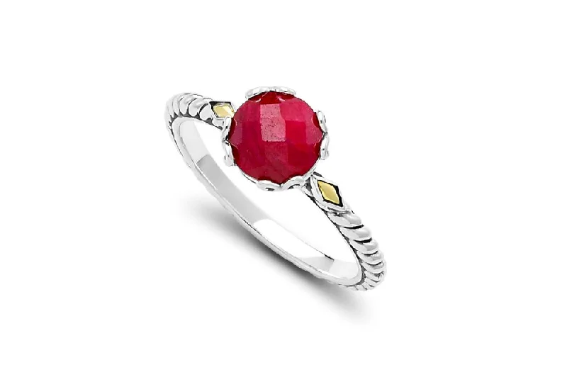 Flat band rings-Glow Ring- Ruby