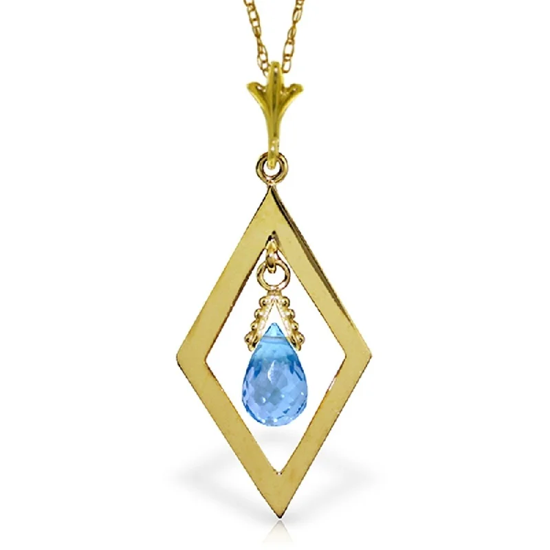 Raised bar necklaces-0.7 Carat 14K Gold Carlitta Blue Topaz Necklace