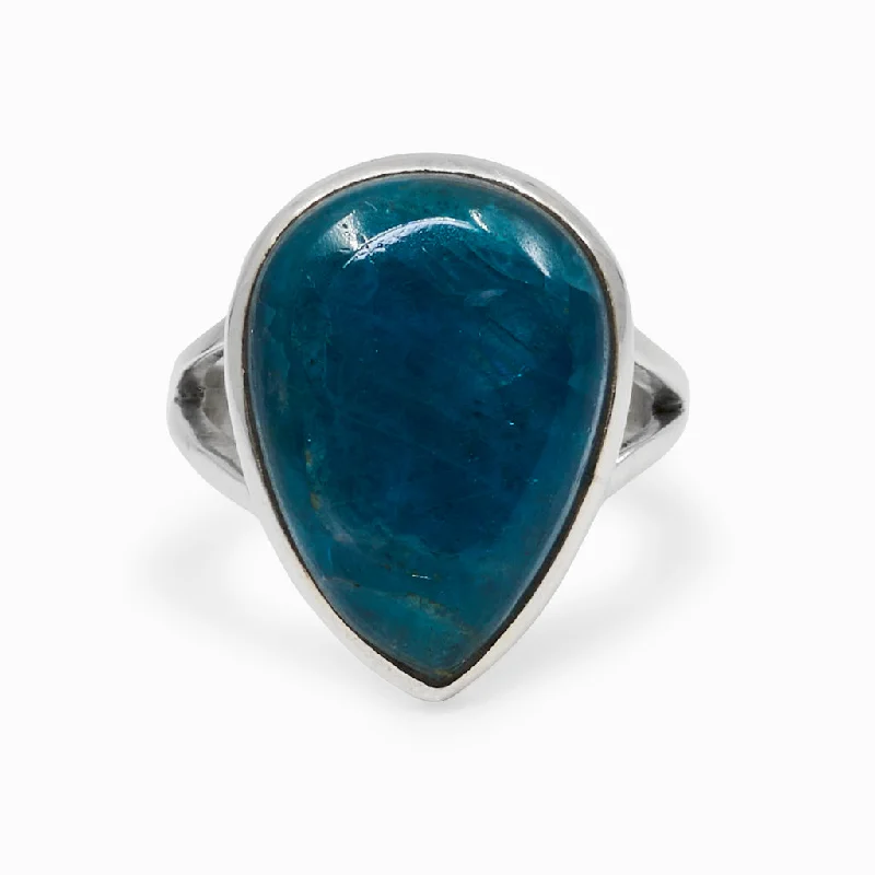 Wide band rings-Apatite Ring