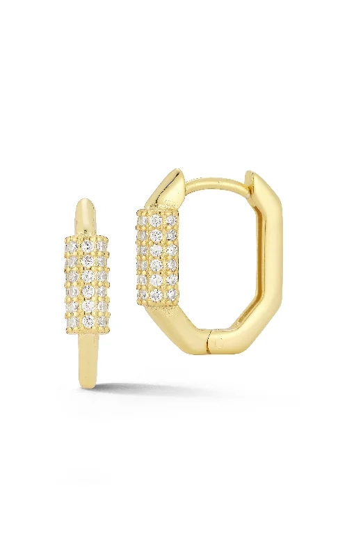 Crystal-twisted earrings-CZ Screw Huggie Earring