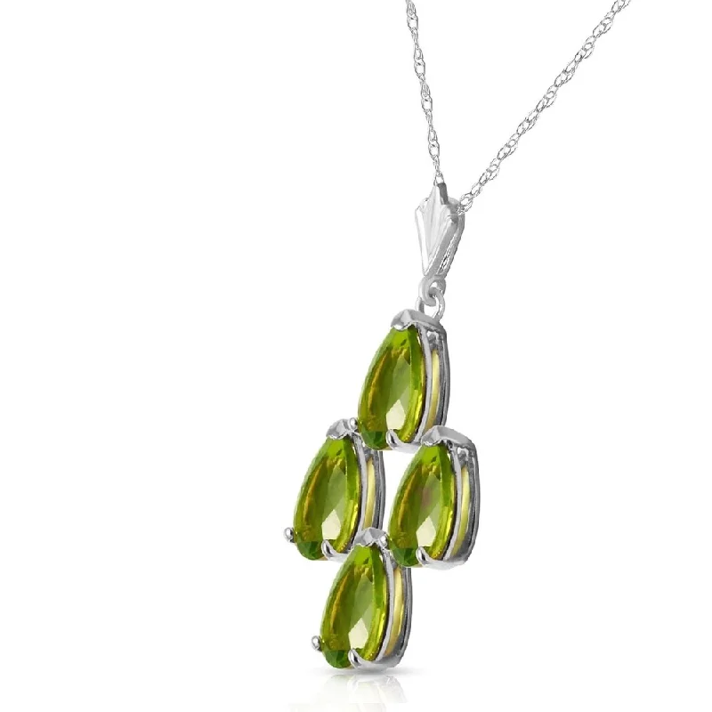 Crystal-twisted necklaces-2.25 CTW 14K Solid White Gold Extended Presence Peridot Necklace