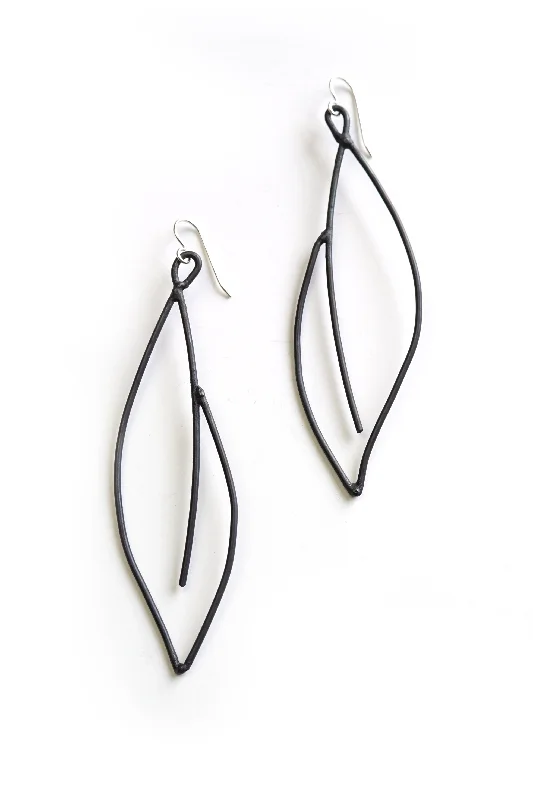 Victorian style earrings-Verdant Statement Earrings in black steel, silver, or bronze