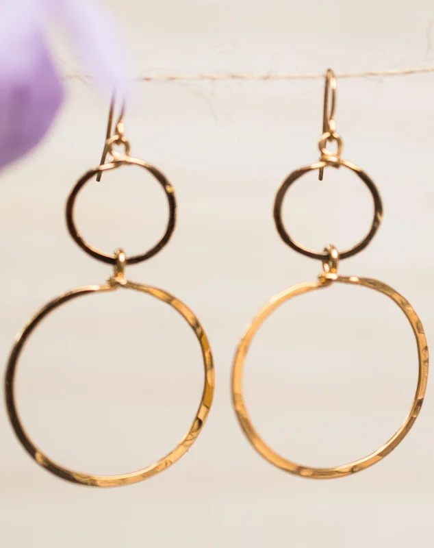 Fine triangle earrings-Bia Double Circle Earrings ~Gold Plated or Silver Plated ~ SME003