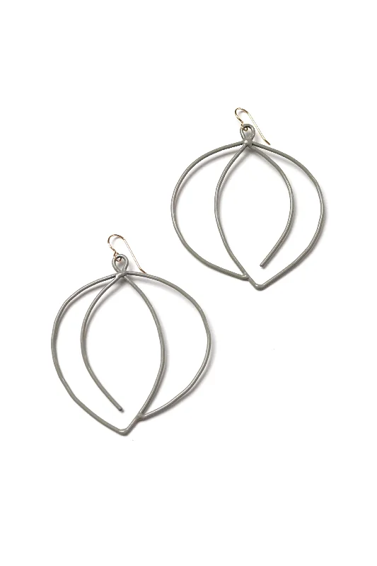 Layered drop earrings-Tete Statement Earrings in Stone Grey