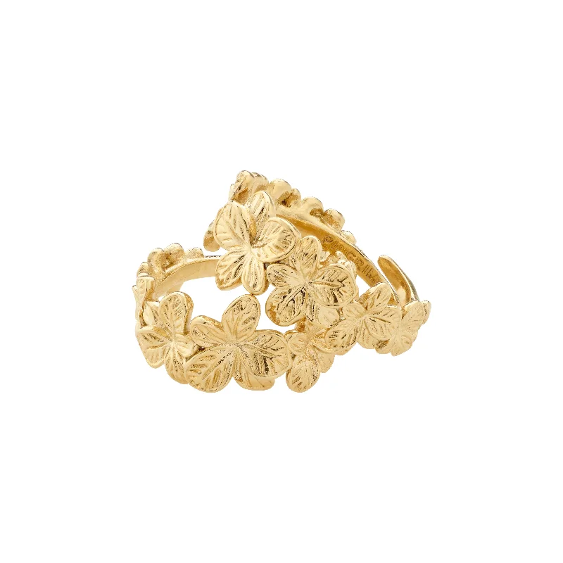 Flat band rings-CHARMAINE rings 2-in-1 set gold-plated