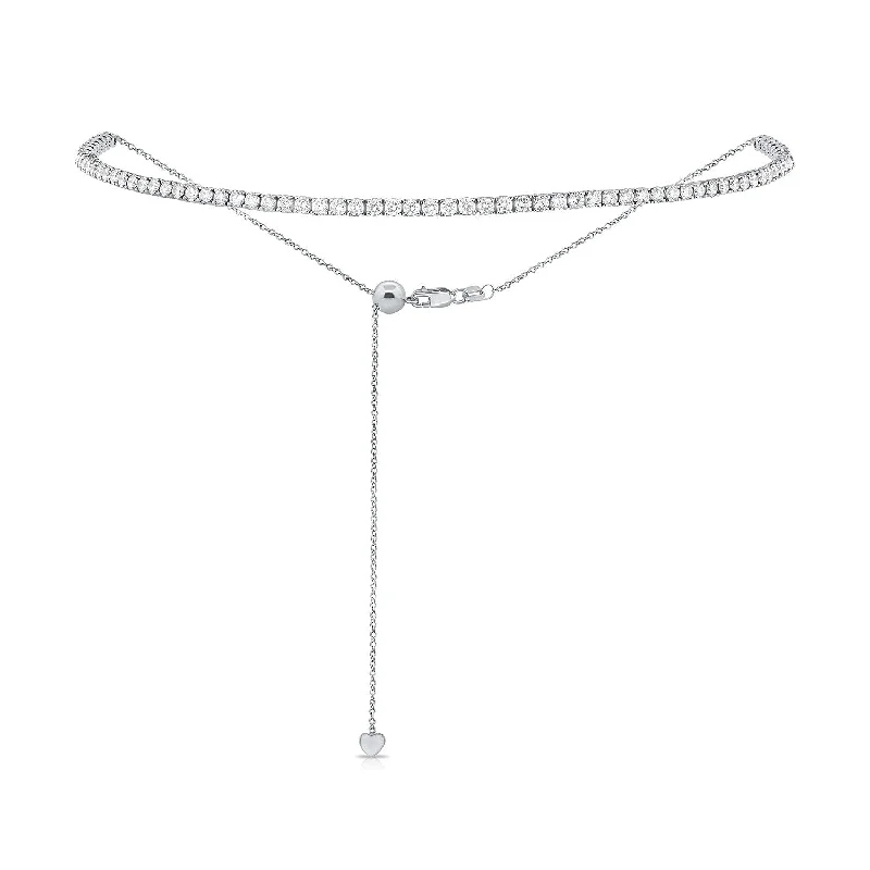 Regal diamond necklaces-Joelle 3ct Diamond Choker Tennis Necklace 14K Gold - Diamond Necklace