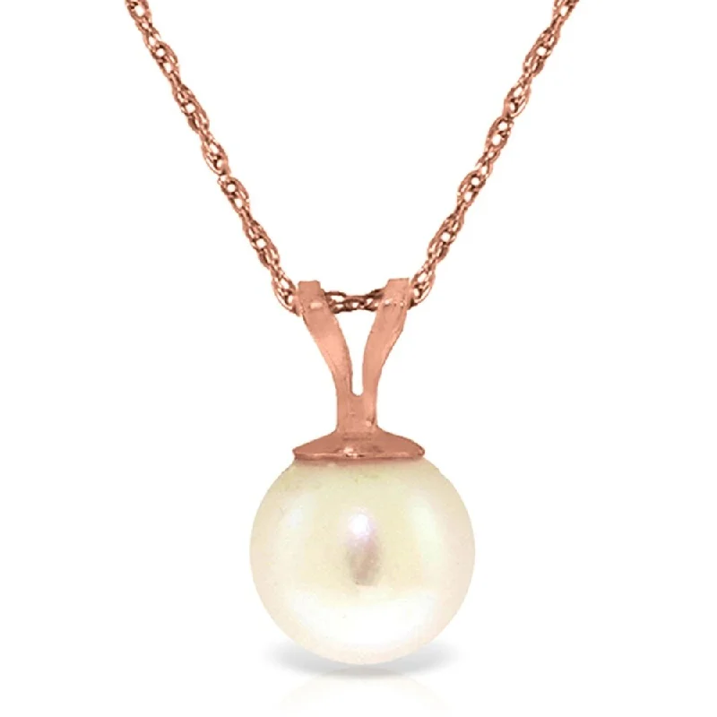 Soft silk necklaces-14K Rose Gold Natural Pearl Necklace Jewelry