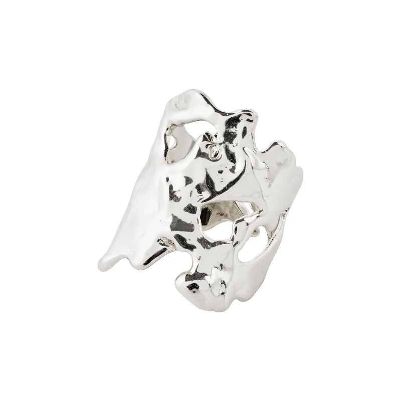 Night gothic rings-HAPPY organic shaped ring silver-plated