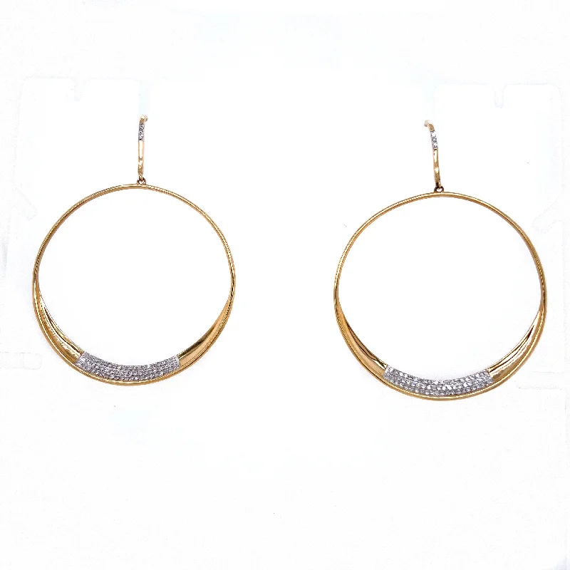 Trekker weave earrings-Diamond Circle Dangle Earrings