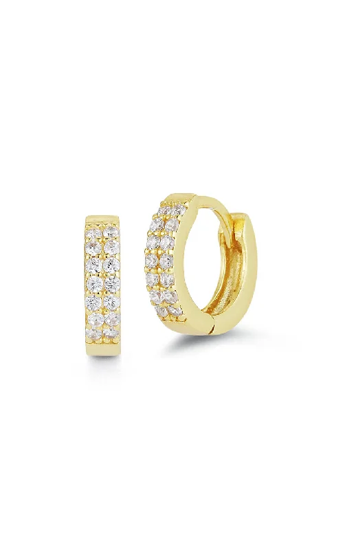 Topaz stone earrings-CZ Mini Huggie Earring