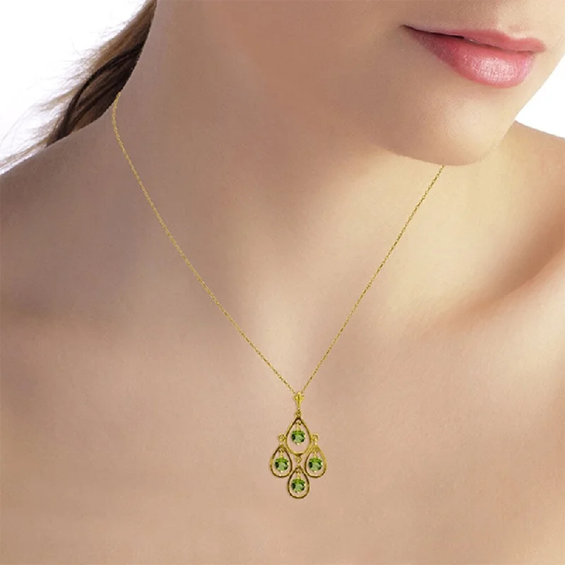 Chic art necklaces-1.2 Carat 14K Solid Gold Intellectual Beauty Peridot Necklace