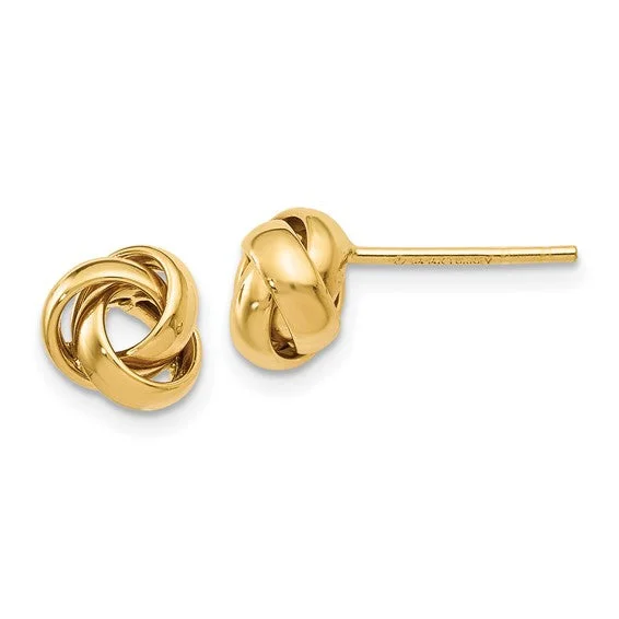 Astro charm earrings-14K Yellow Gold Polished Knot Earrings