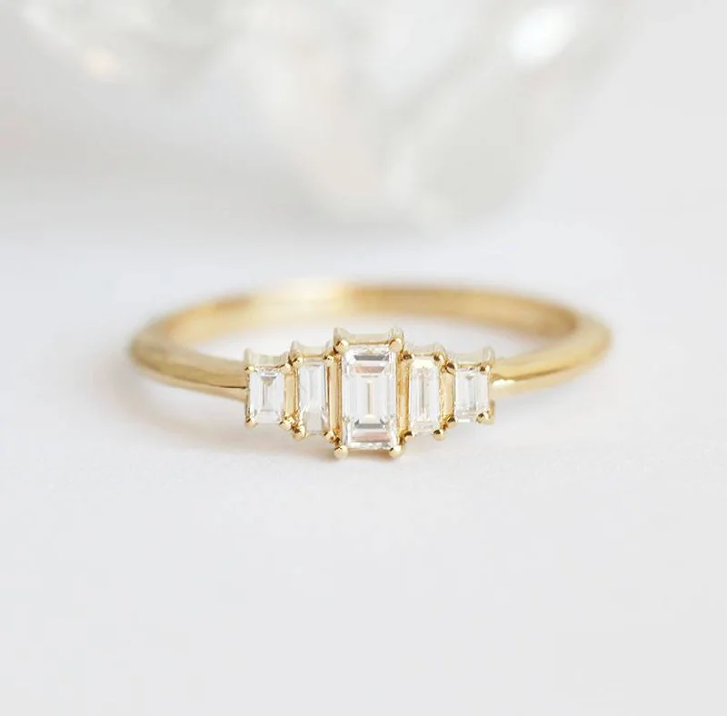 Rose gold engagement rings-Willa Diamond Ring