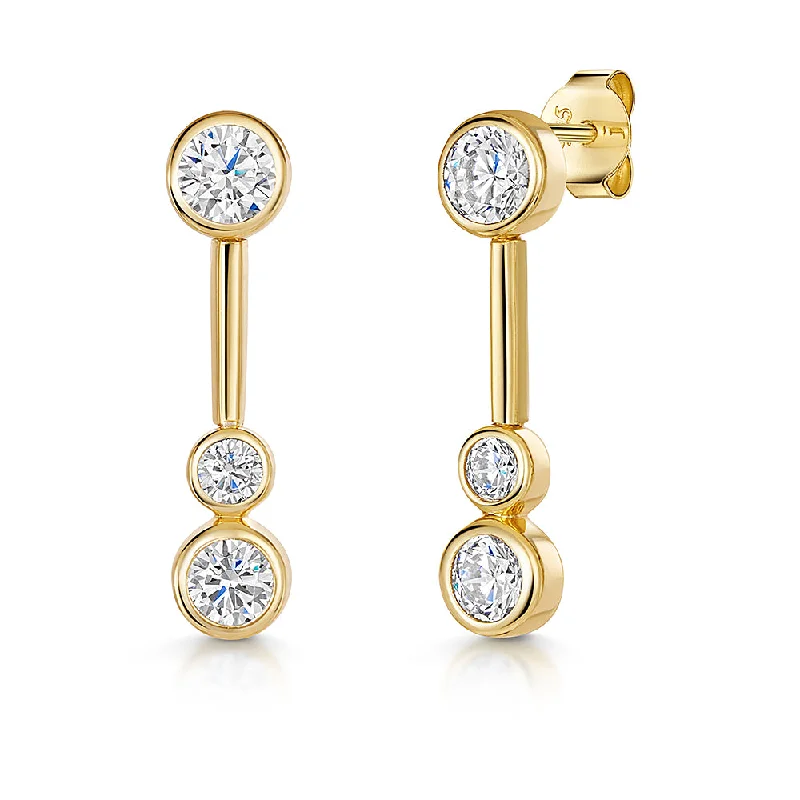 Jools Gold Cubic Zirconia Drop Earrings