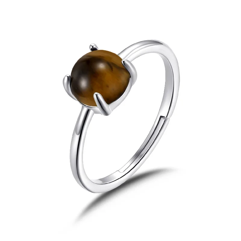 Lapis gem rings-Tigers Eye Adjustable Ring