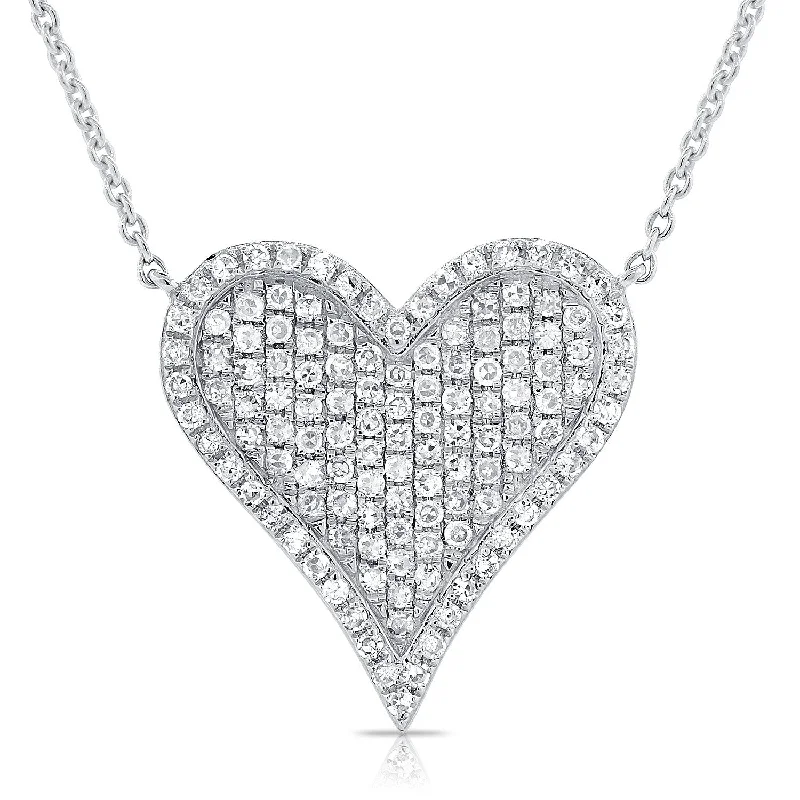 Floating gem necklaces-Joelle Diamond Heart Necklace 14K White Gold 1/3 ct TDW