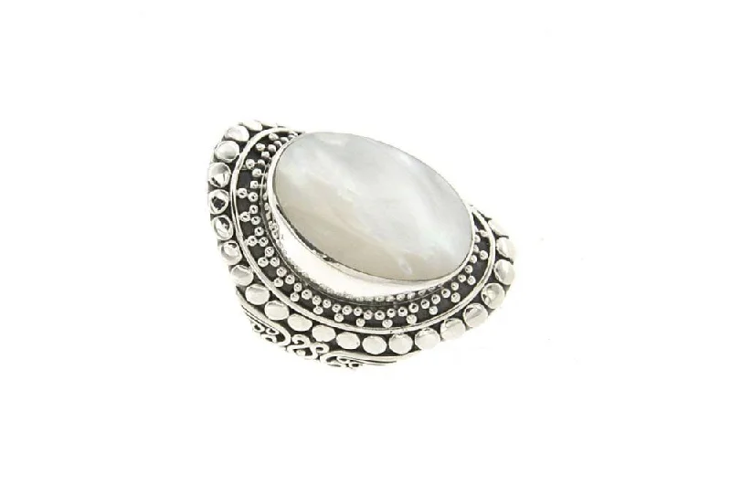 Rough texture rings-Nicolette Ring- Mother Of Pearl