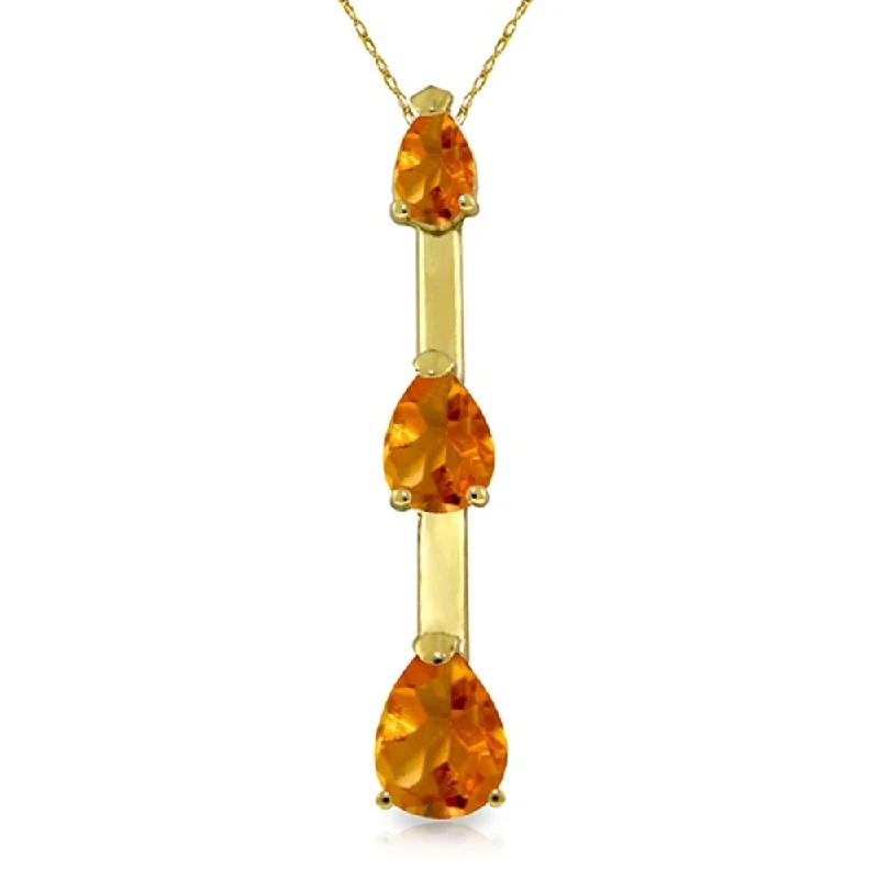 Soft silk necklaces-1.71 Carat 14K Gold Engulfing Flames Citrine Necklace