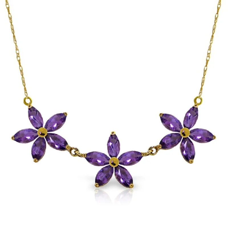 Patina bronze necklaces-4.2 Carat 14K Gold House of Mirth Amethyst Necklace