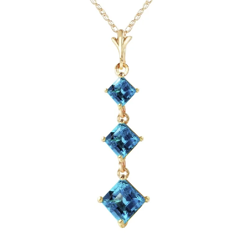 Silk fringe necklaces-2.4 Carat 14K Gold Well Versed Blue Topaz Necklace