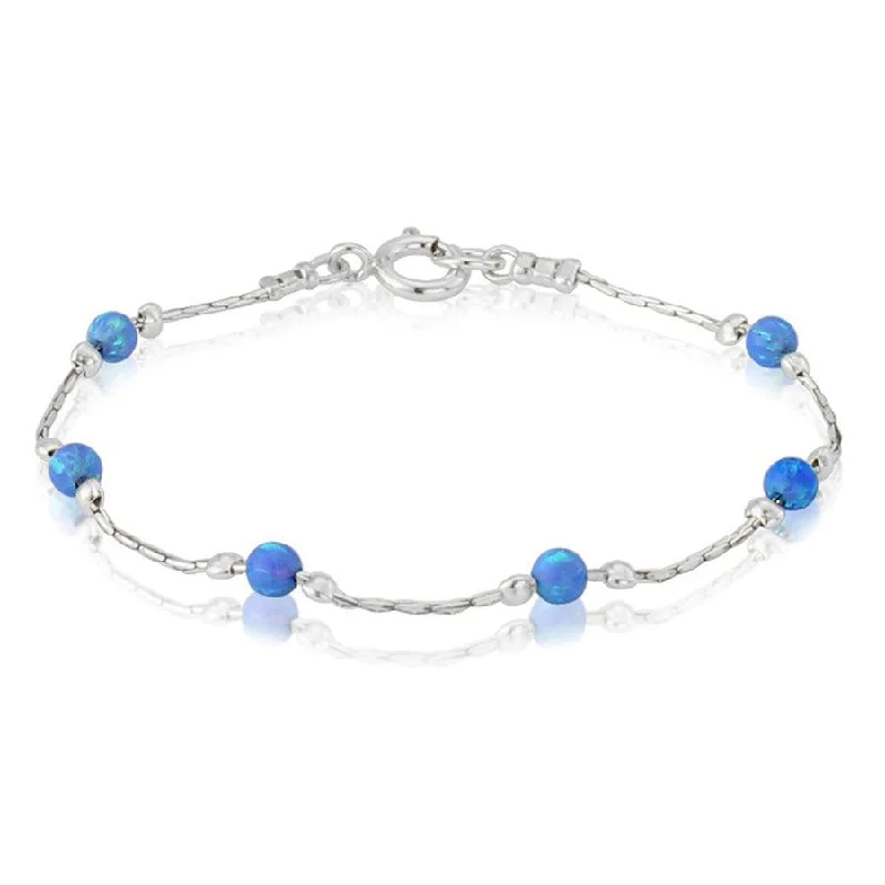 Lavan Blue Opal and Silver Bracelet