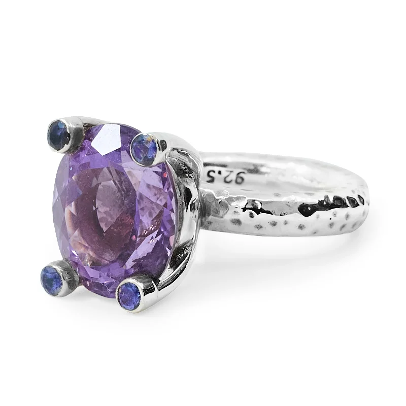 Old cameo rings-Amethyst and Iolite Ring