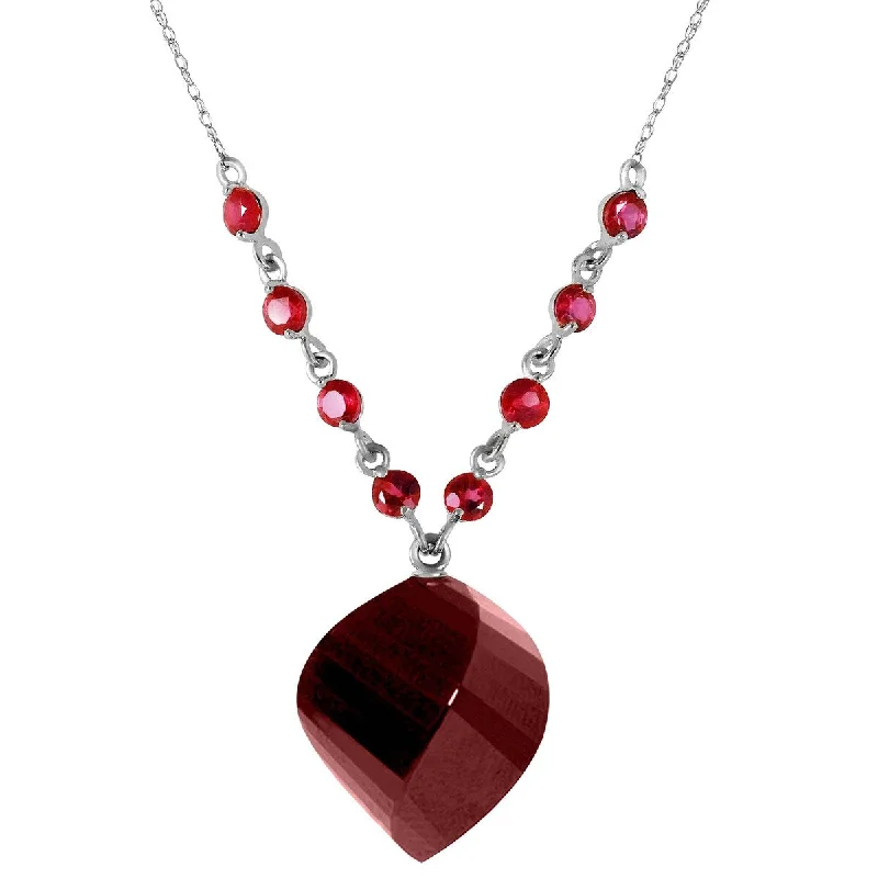 Alloy metal necklaces-16.25 Carat 14K Solid Gold Burn Bridges Ruby Natural Gemstone Necklace