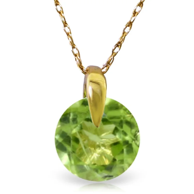 Silk cord necklaces-1 Carat 14K Solid Gold Wonders Of Love Peridot Necklace