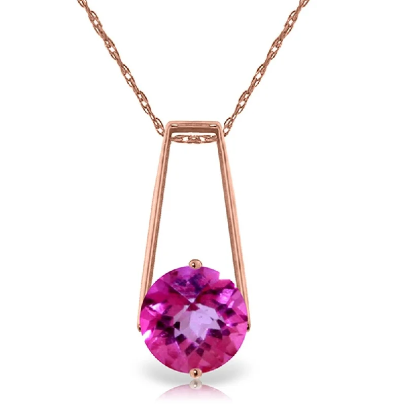 Pure crystal necklaces-1.45 Carat 14K Rose Gold Lullaby Pink Topaz Necklace