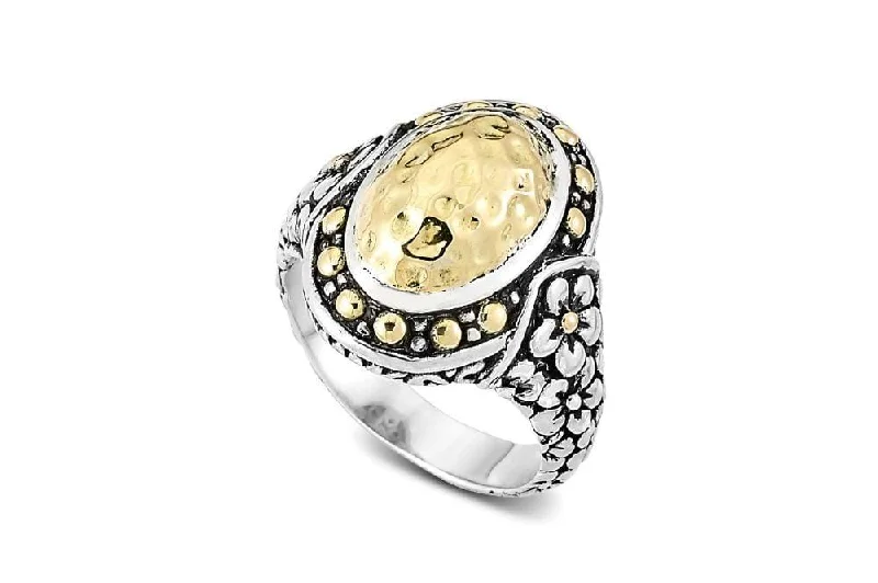 Satin silver rings-Ijen Ring- Silver And Gold