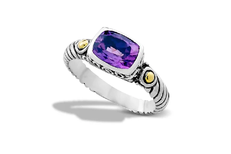 Flat knot rings-Gede Ring- Amethyst