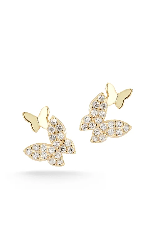 Vintage clip earrings-Butterfly Stud Earring