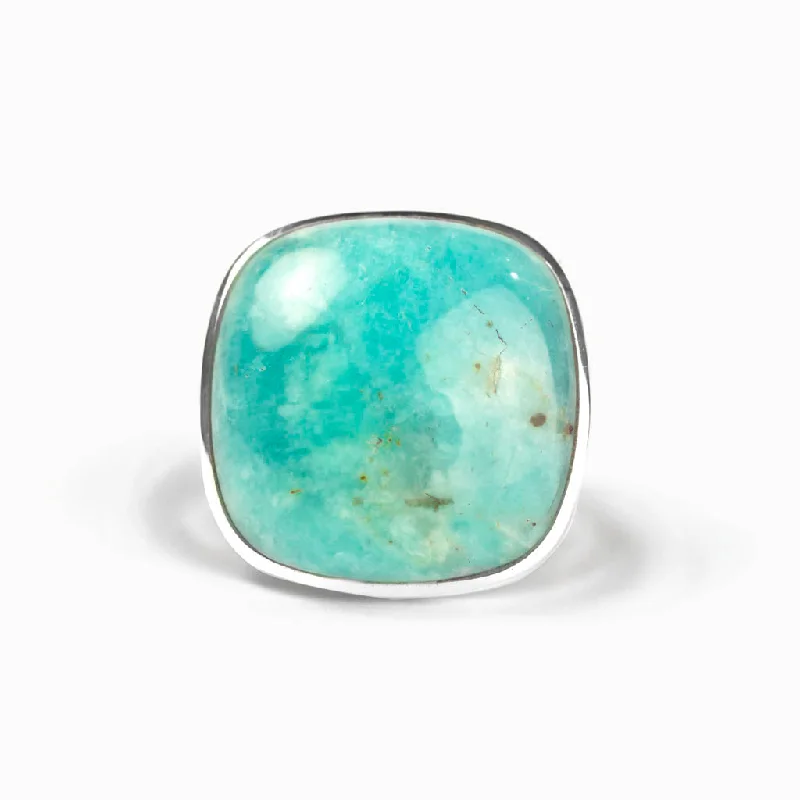 Light wood rings-Amazonite Ring