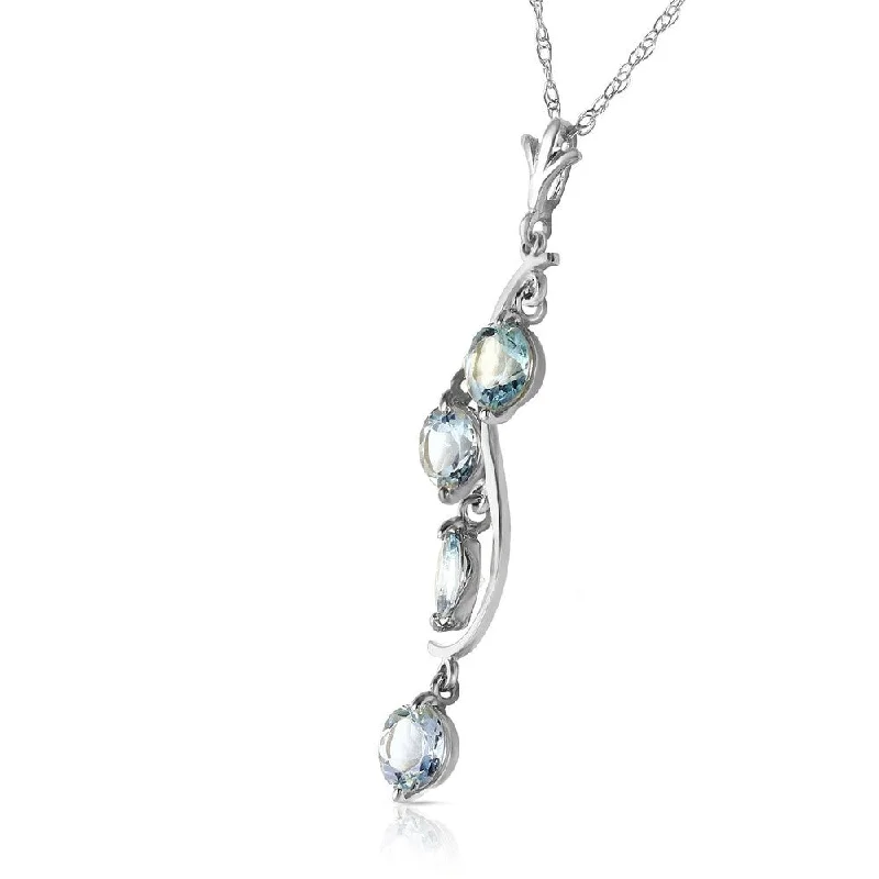 Trio birthstone necklaces-2.25 CTW 14K Solid White Gold Game Changer Aquamarine Necklace