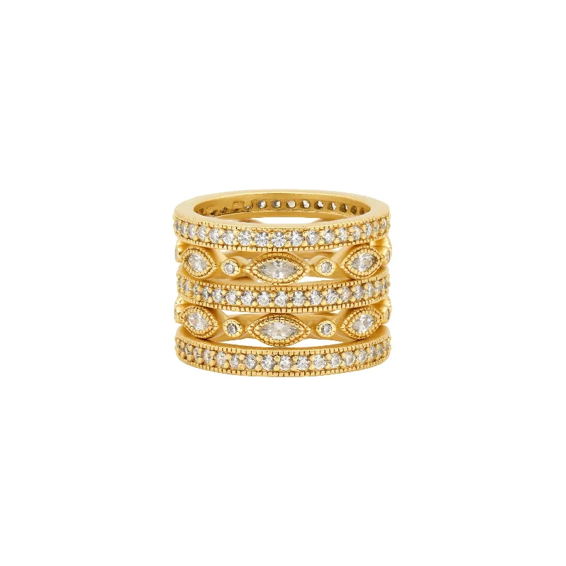 Wide band rings-Signature Classic Marquise Eternity 5-Stack