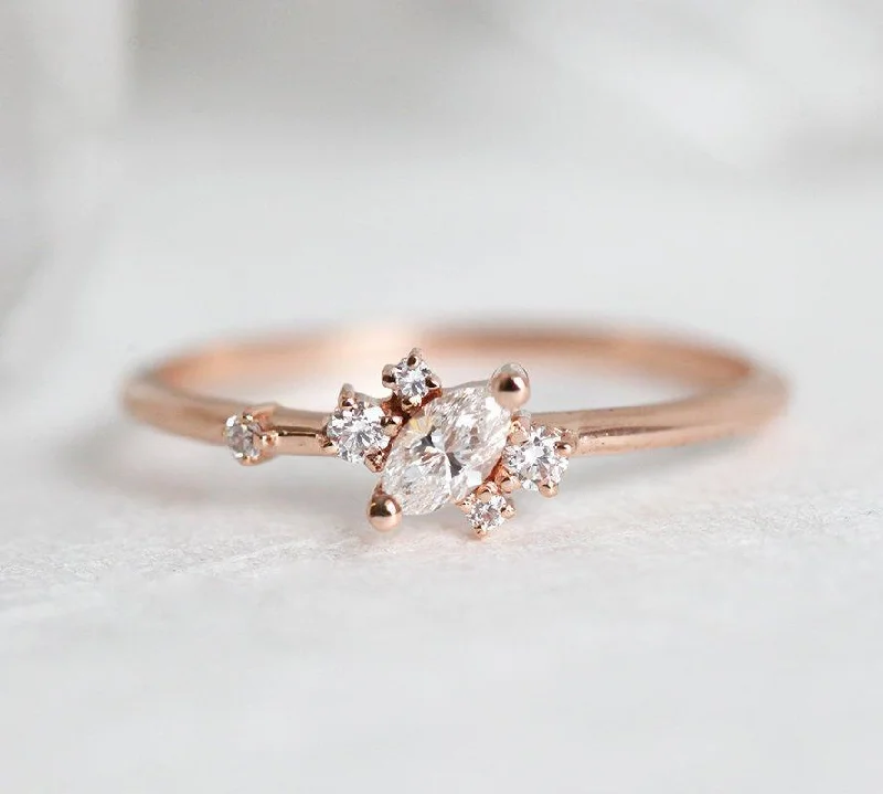 Light clay engagement rings-Esther Diamond Ring