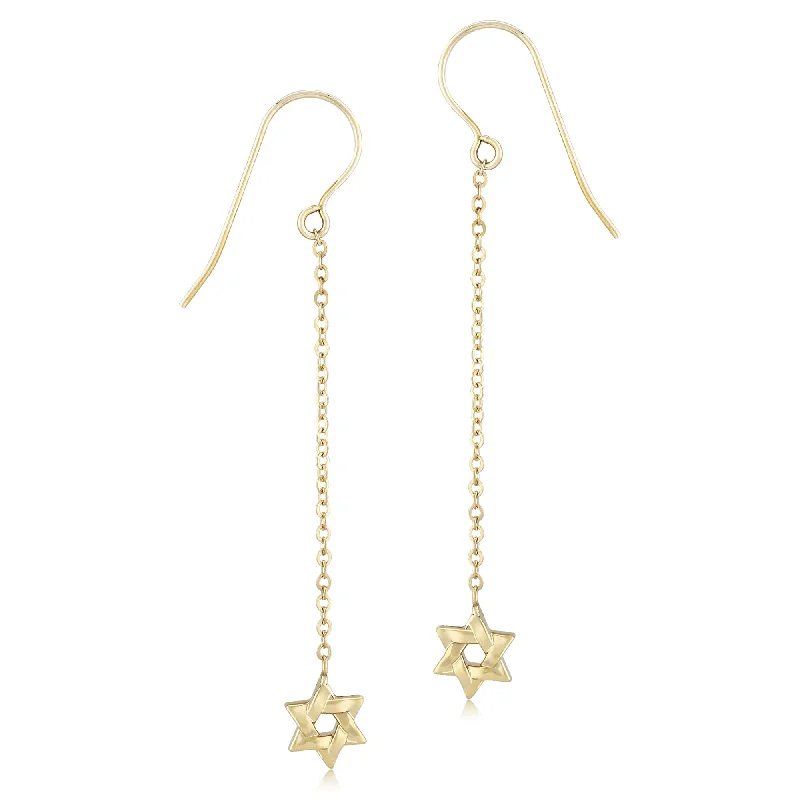 Onyx stone earrings-Star of David Dangle Earrings