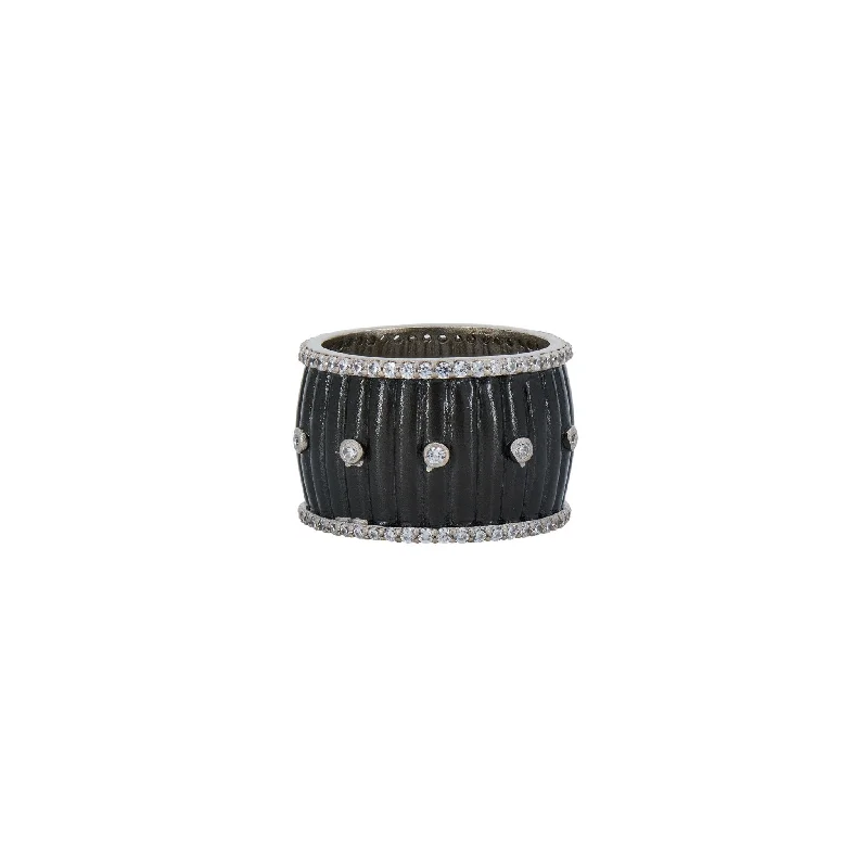 Night gothic rings-Industrial Finish Ribbed Metro Cigar Band