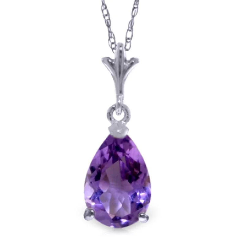 Wide bib necklaces-1.5 Carat 14K White Gold Conceive Amethyst Necklace