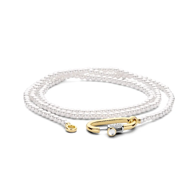 Ti Sento 18ct Yellow Gold Vermeil Two-Row Pearl Bracelet