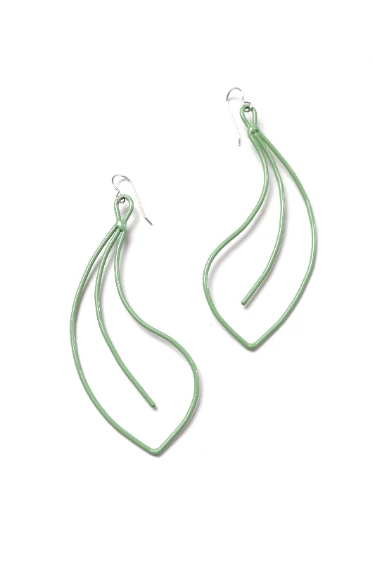 Polished bead earrings-Fleur Statement Earrings in Pale Green