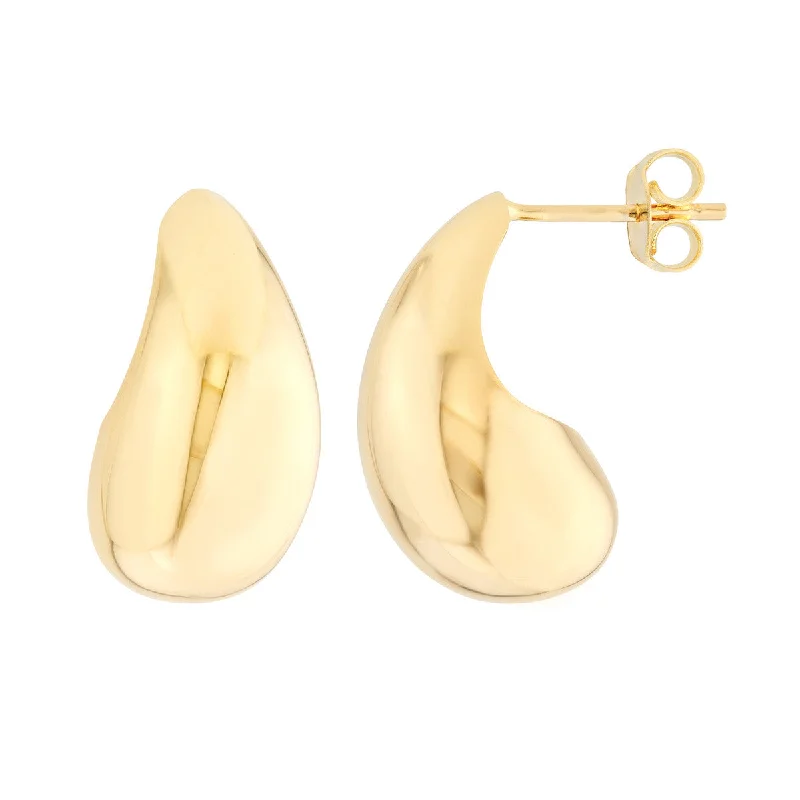 Fine triangle earrings-Puffy Teardrop Earrings